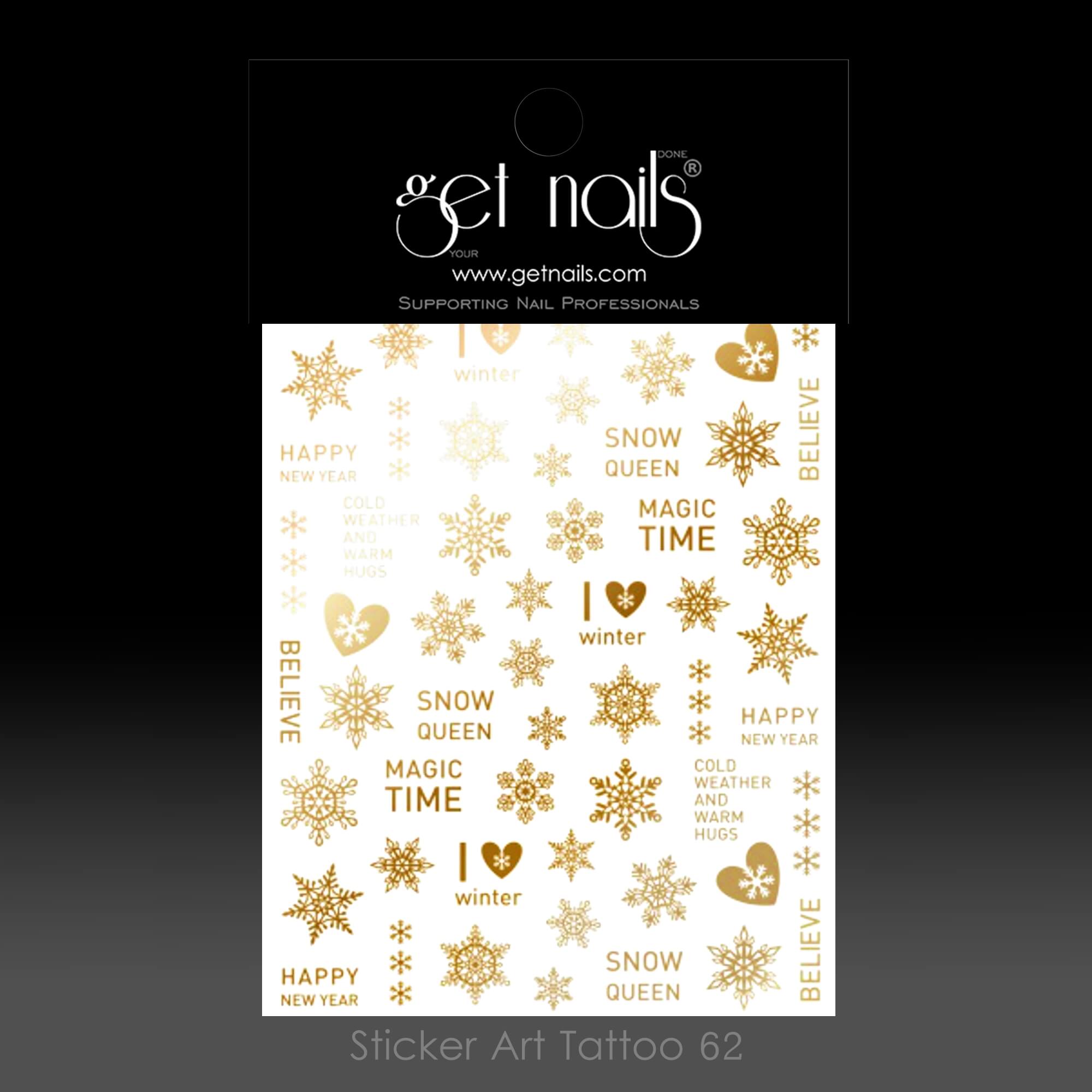 Get Nails Austria - Sticker Art Tattoo 62 Magic Winter Gold