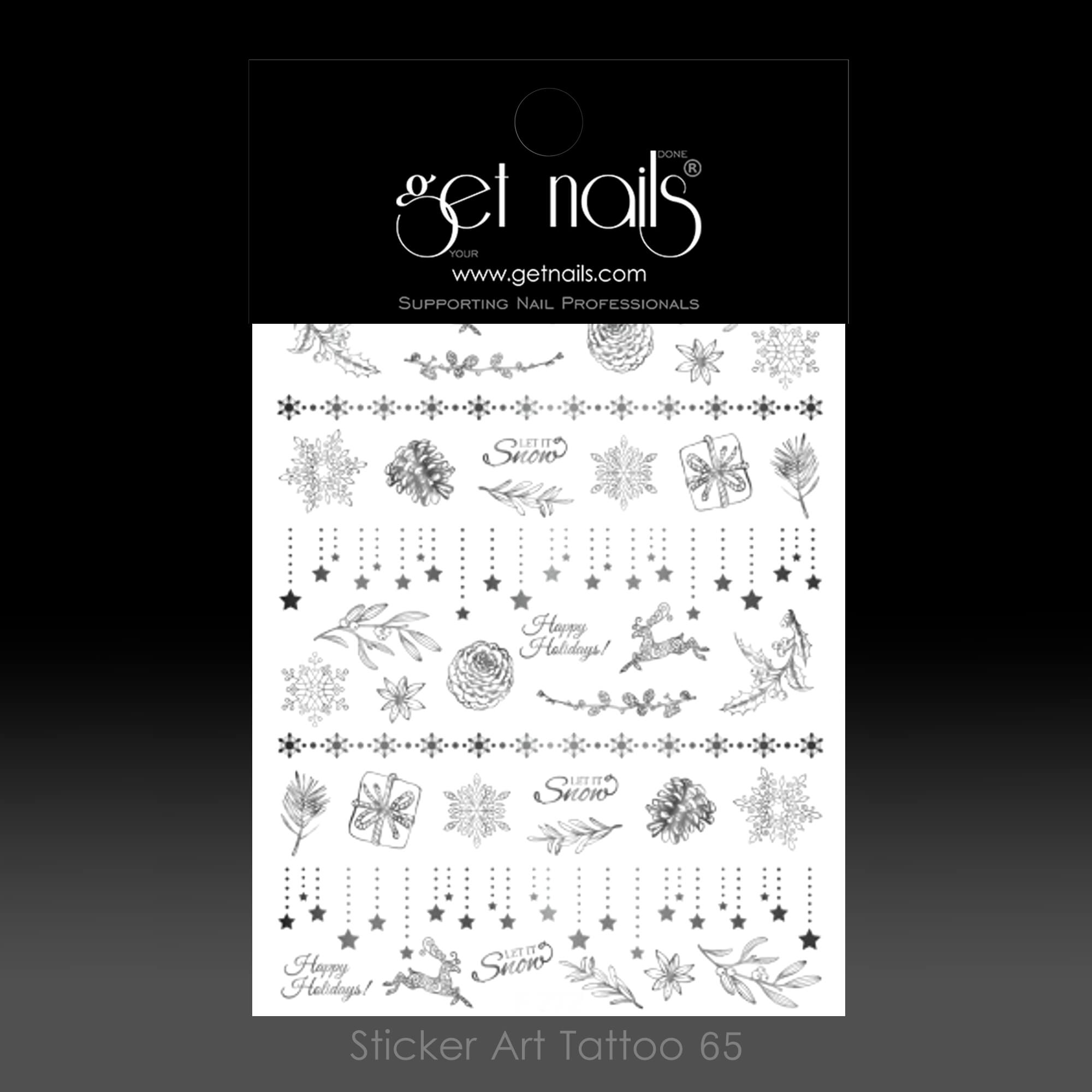 Get Nails Austria - Sticker Art Tattoo 65 Happy Holidays Silver