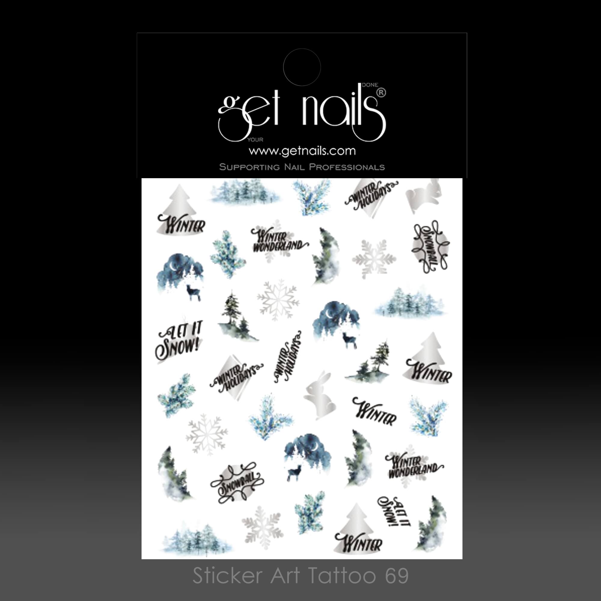 Get Nails Austria - Sticker Art Tattoo 69 Frozen Winter