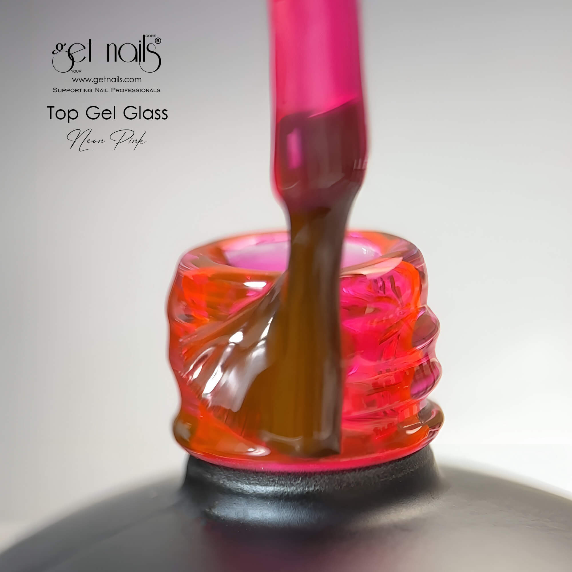 Get Nails Austria - Top Coat Glass Neon Pink 15g