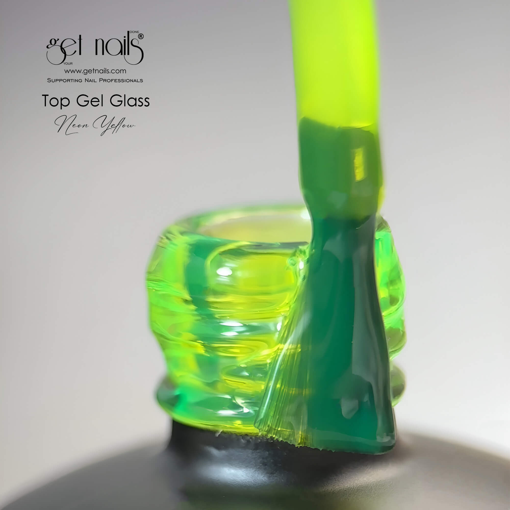 Get Nails Austria - Top Coat Glass Neon Yellow 15g