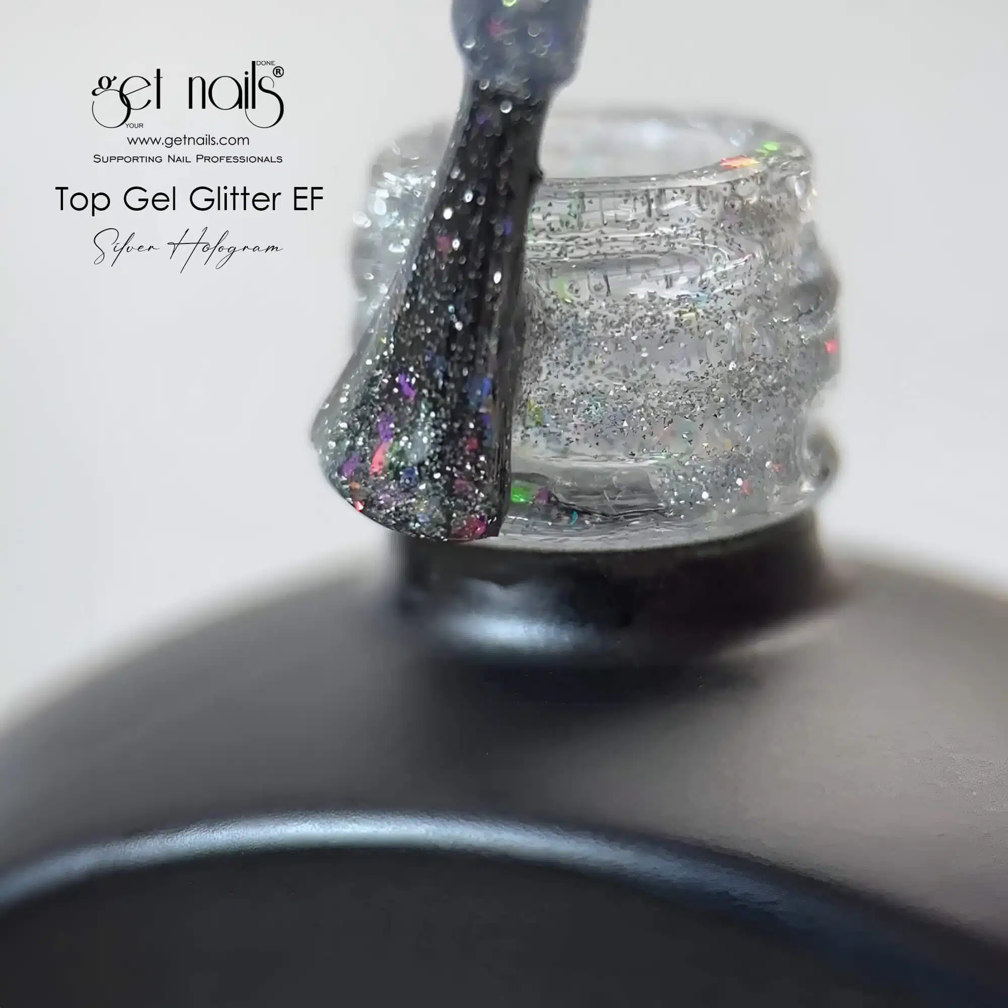 Get Nails Austria - Top Coat Glitter EF Silver Hologram 15g