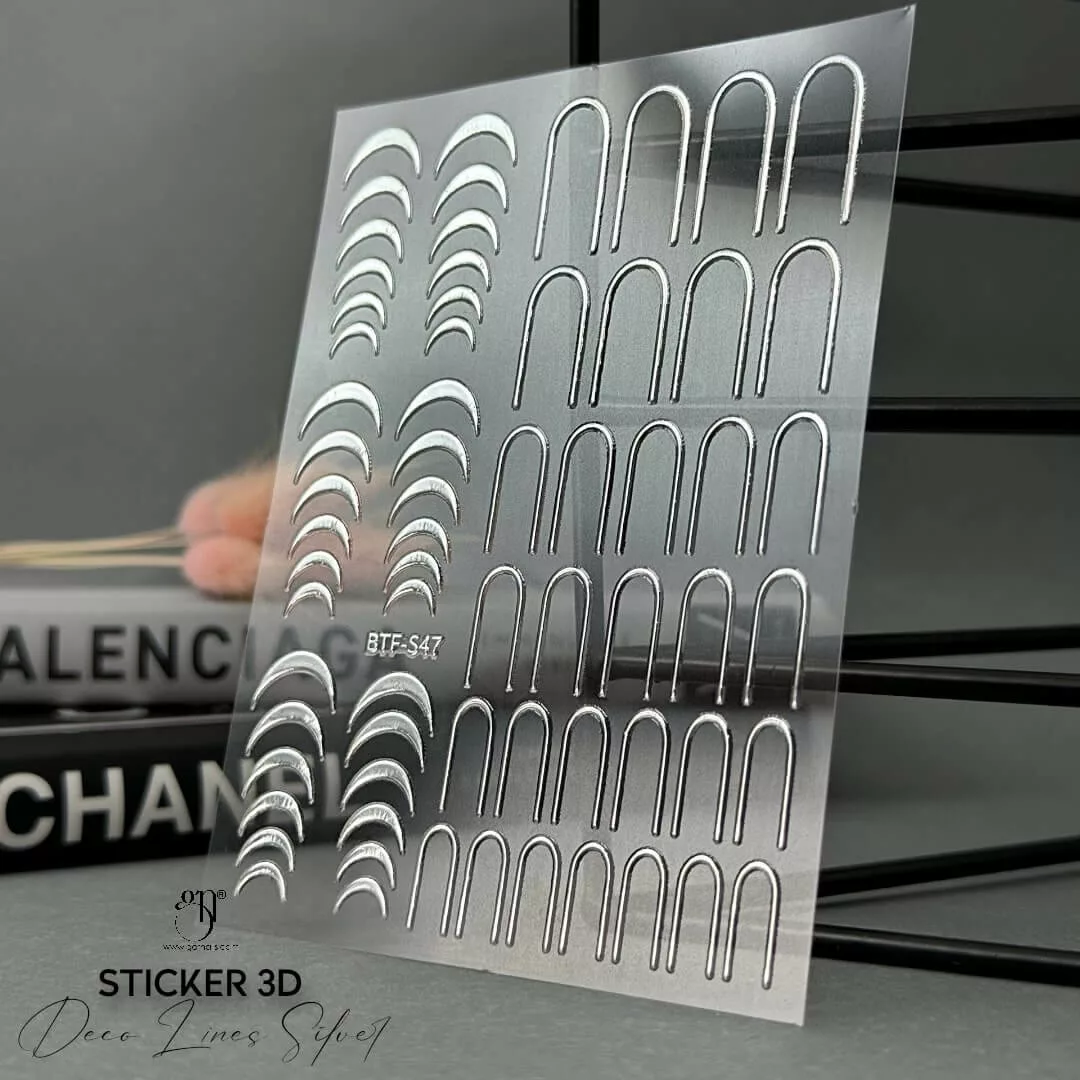 Get Nails Austria - Sticker 3D Deco Lines Silver